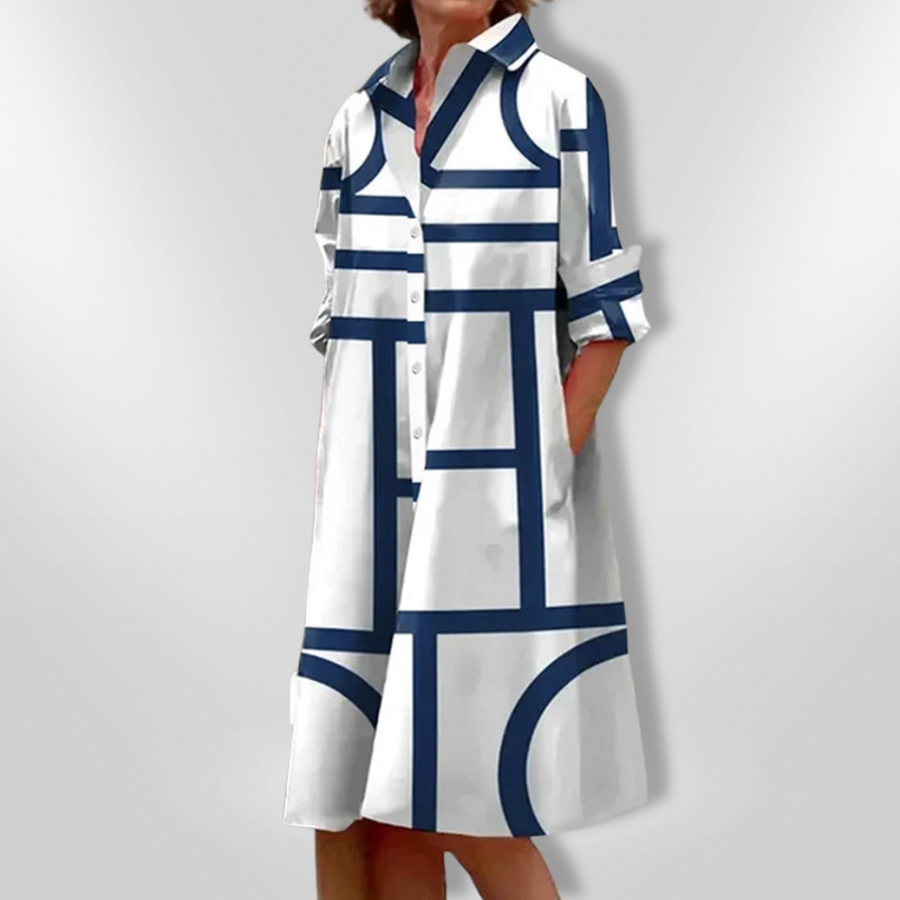 Helen | Abito midi con stampa geometrica da donna