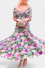 Magda™ | Abito largo di fiori con scollo a V