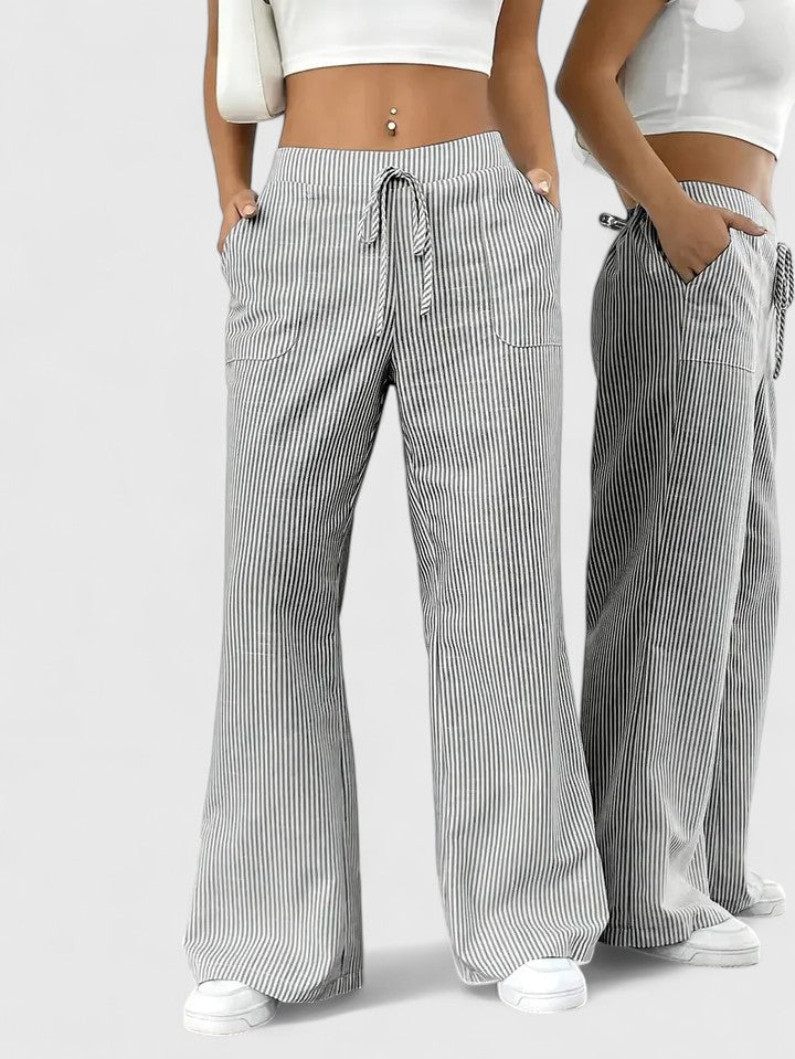 Dominique | Pantaloni Larghi Comodi con Dettagli Eleganti