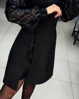 Iwona – Abito elegante da donna con maniche a palloncino brillanti