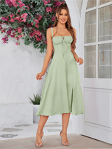 Claudia – Abito Cami con Busto Arricciato e Spacco