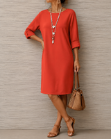 Sabine | Vestito Midi Fluido Effetto Pancia Piatta per Donna