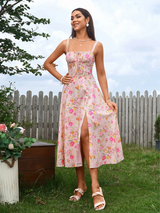 Claudia – Abito Cami con Busto Arricciato e Spacco
