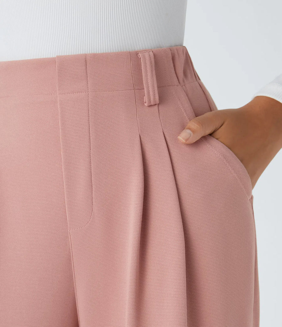 Halara - Pantaloni da ufficio a gamba larga con tasche laterali e vita alta per Donna