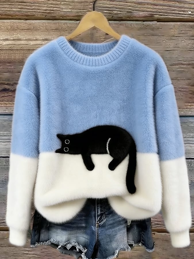 Luna | Maglione Feminino con Gráfico di Gatto
