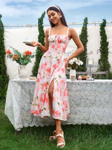 Claudia – Abito Cami con Busto Arricciato e Spacco