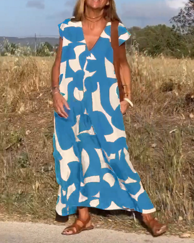 Ellen | Abito stampato con scollo a V per Donna