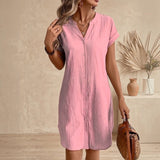 Tess | Vestito camicia in lino elegante e confortevole per Donna