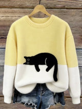 Luna | Maglione Feminino con Gráfico di Gatto