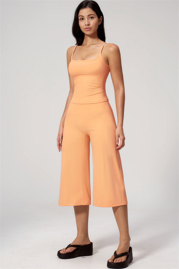 Nexus - Completo Top a Spalline e Pantaloni Corti a Gamba Larga per Donna