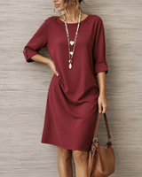 Sabine | Vestito Midi Fluido Effetto Pancia Piatta per Donna