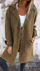 Baylea - Cappotto casual con revers e chiusura monopetto la bottoni