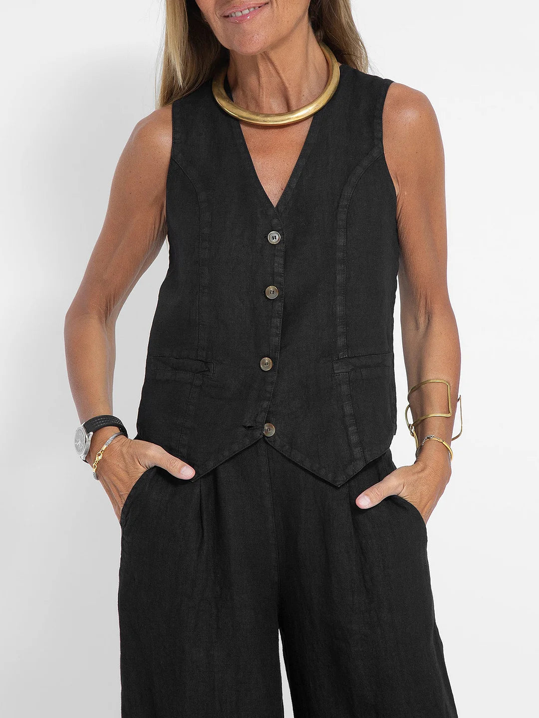 Ella | Set di pantaloni larghi con gilet (quasi esaurito)