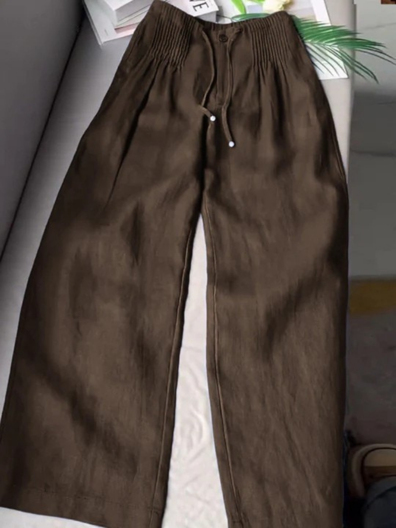 Zofia – Pantaloni in cotone a gamba larga da donna