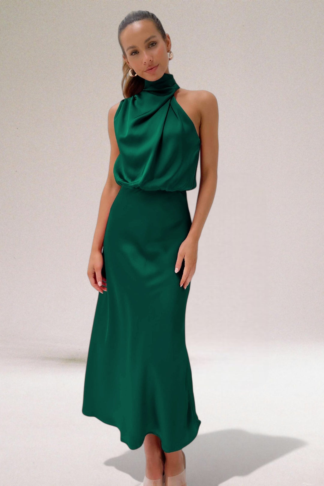 Flavia | Abito halter da donna in raso glamour