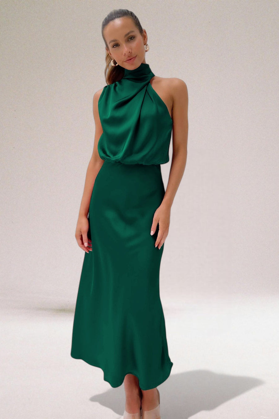 Flavia | Abito halter da donna in raso glamour