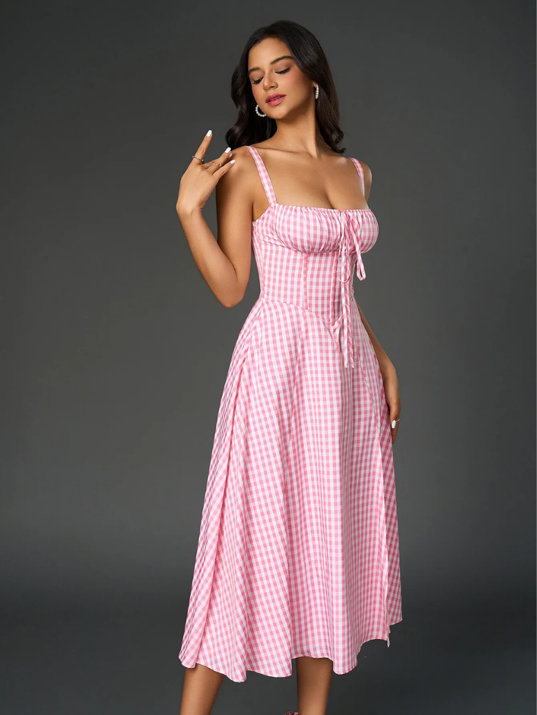 Claudia – Abito Cami con Busto Arricciato e Spacco