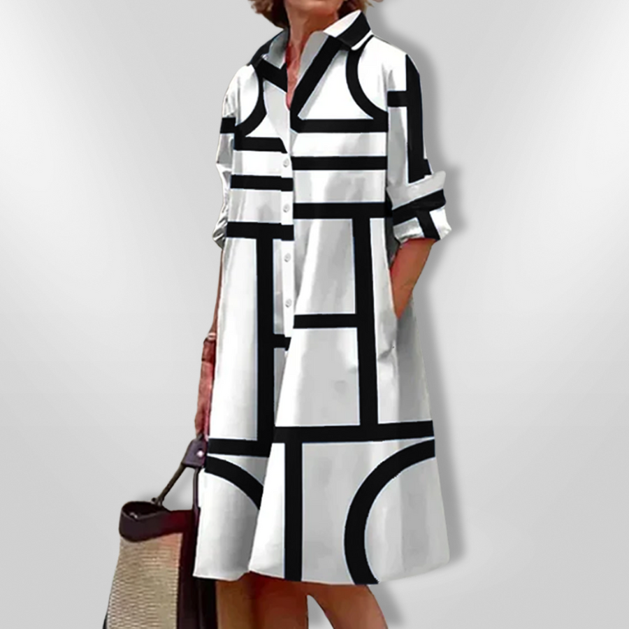 Helen | Abito midi con stampa geometrica da donna