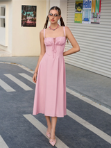 Claudia – Abito Cami con Busto Arricciato e Spacco