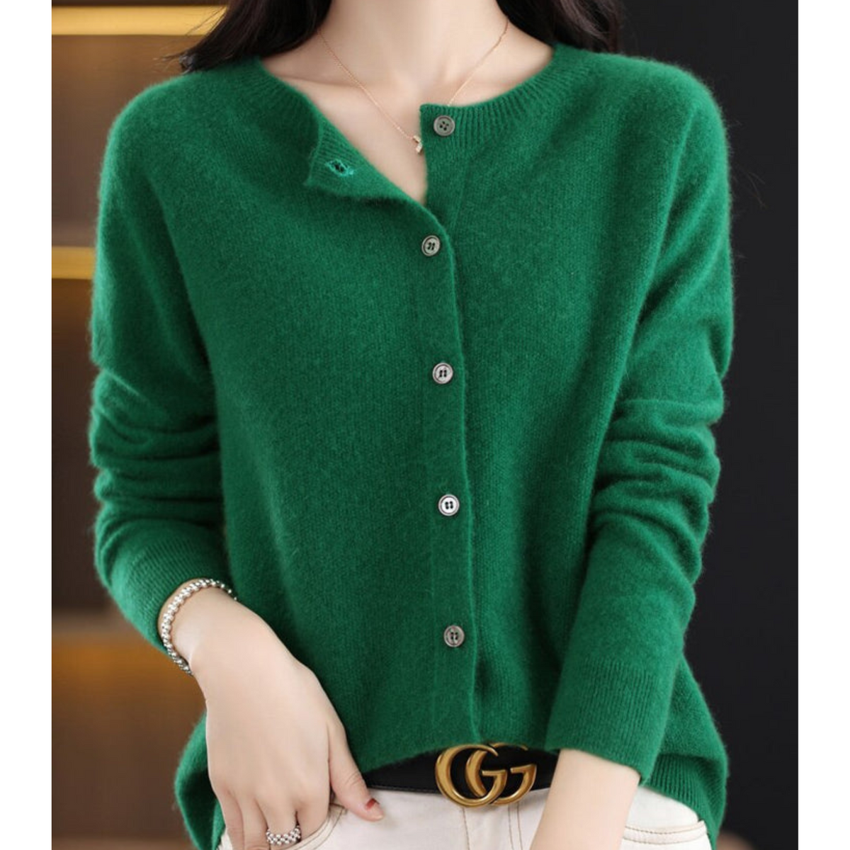Anna | Maglione feminino di maglia con collo rotondo em lã merino Reine