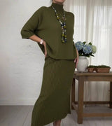 Debora | Set di Maglia con Gonna in Velluto a Coste da Donna