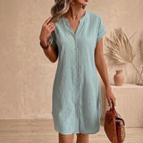 Tess | Vestito camicia in lino elegante e confortevole per Donna
