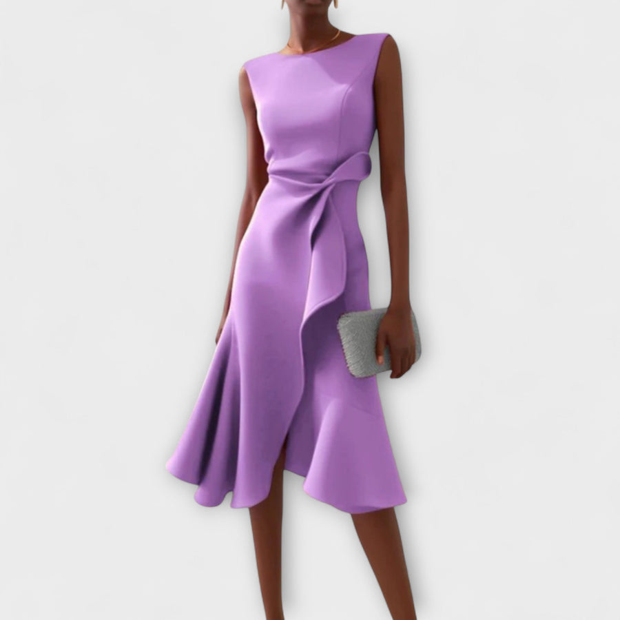 Juliette – Abito midi asimmetrico drappeggiato
