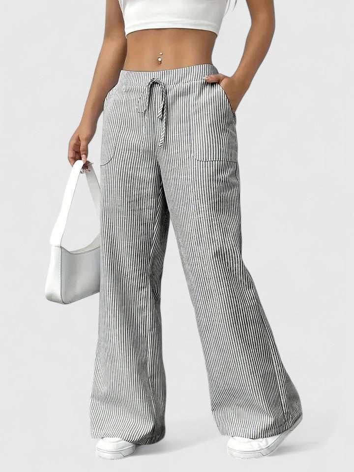 Dominique | Pantaloni Larghi Comodi con Dettagli Eleganti