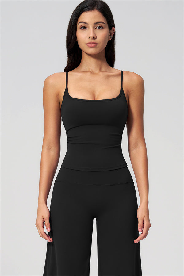 Nexus - Completo Top a Spalline e Pantaloni Corti a Gamba Larga per Donna
