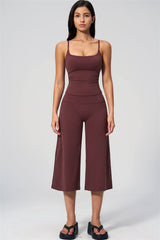 Nexus - Completo Top a Spalline e Pantaloni Corti a Gamba Larga per Donna