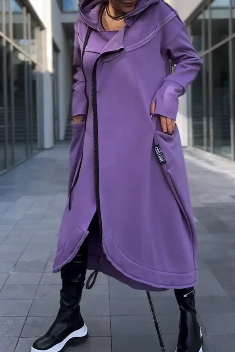 MANA™ | Felpa con Cappuccio Lunga con Zip in Tessuti Leggeri e Traspiranti da Donna