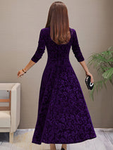 Denise | Elegante abito di festa em veludo con scollo a V