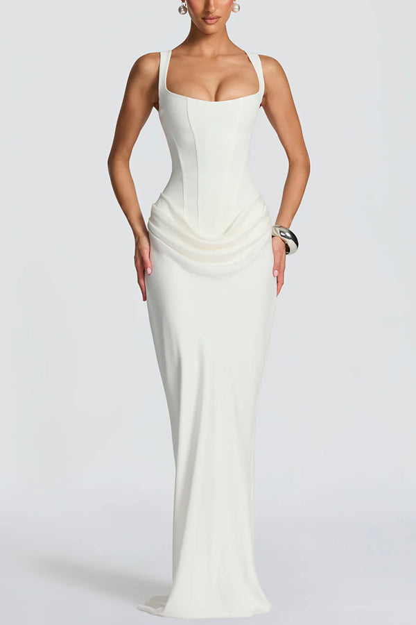 Leonor ❘ Abito maxi con scollo quadrado