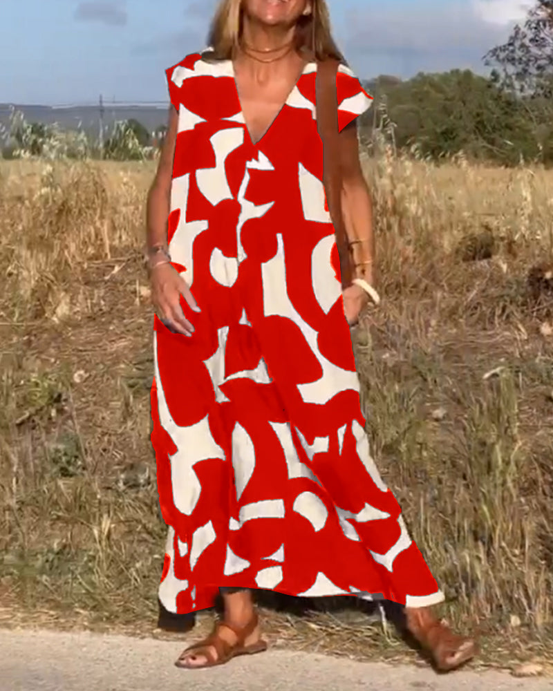 Ellen | Abito stampato con scollo a V per Donna