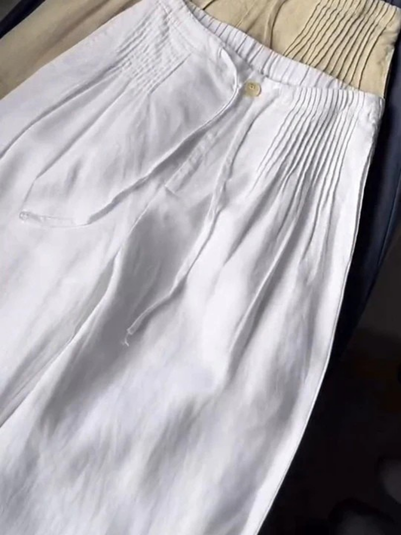 Zofia – Pantaloni in cotone a gamba larga da donna