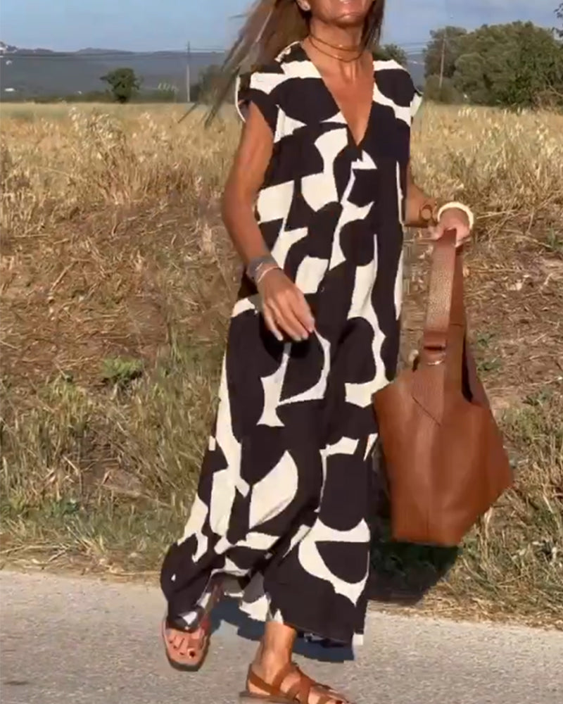 Ellen | Abito stampato con scollo a V per Donna