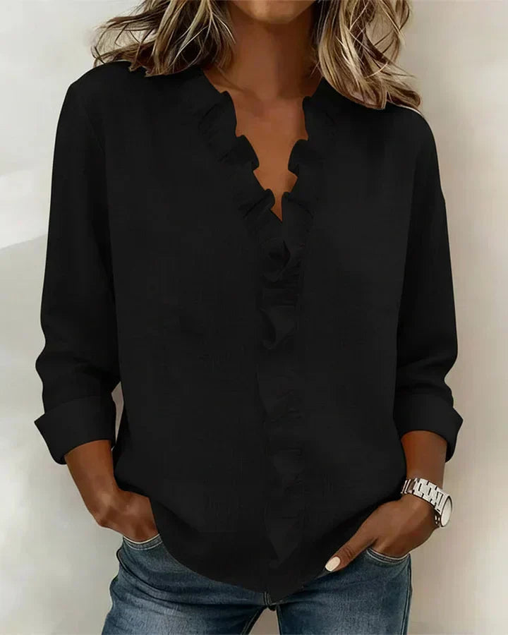 Indie · Blusa di Mulher con volantes e scollo a V