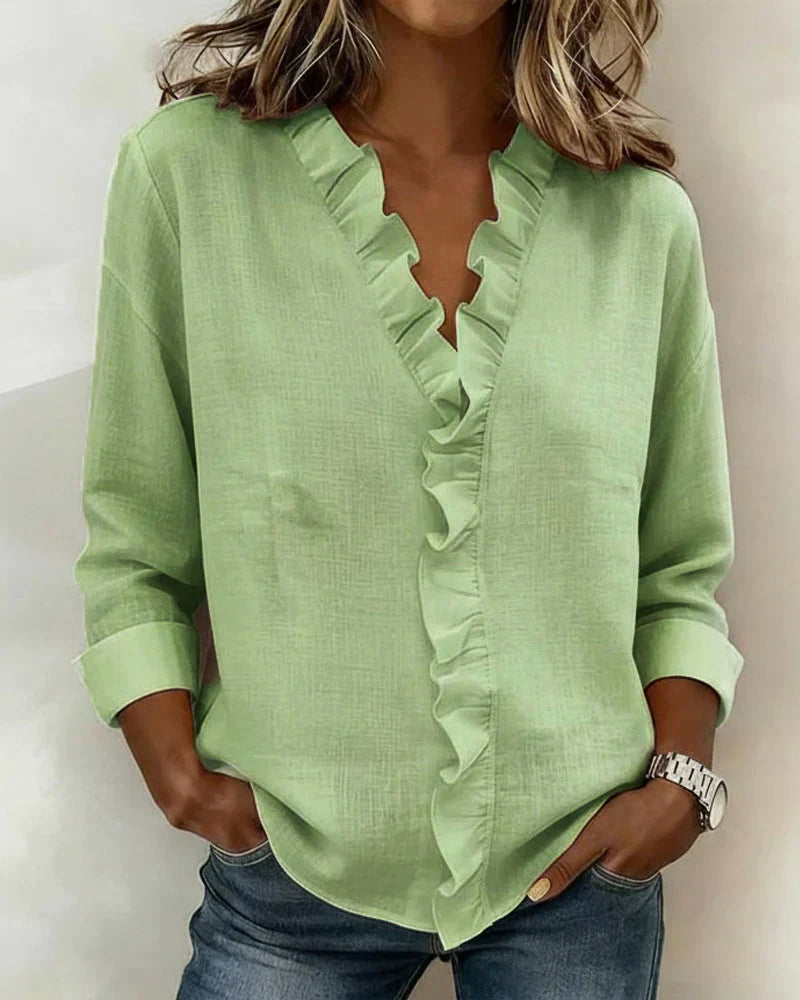 Indie · Blusa di Mulher con volantes e scollo a V