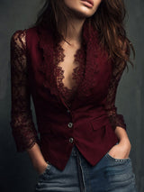 Claudia · Blazer da donna Nero con Pizzo
