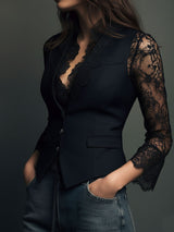 Claudia · Blazer da donna Nero con Pizzo