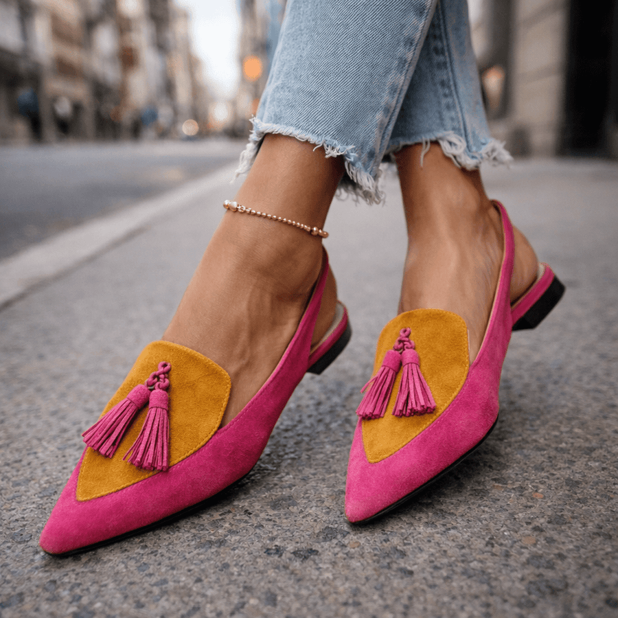 Lorena - Sandali con cinturini e nappine da donna
