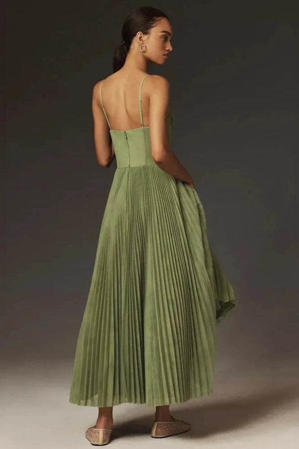 ISABELLA | ABITO MIDI PLISSETTATO ELEGANTE