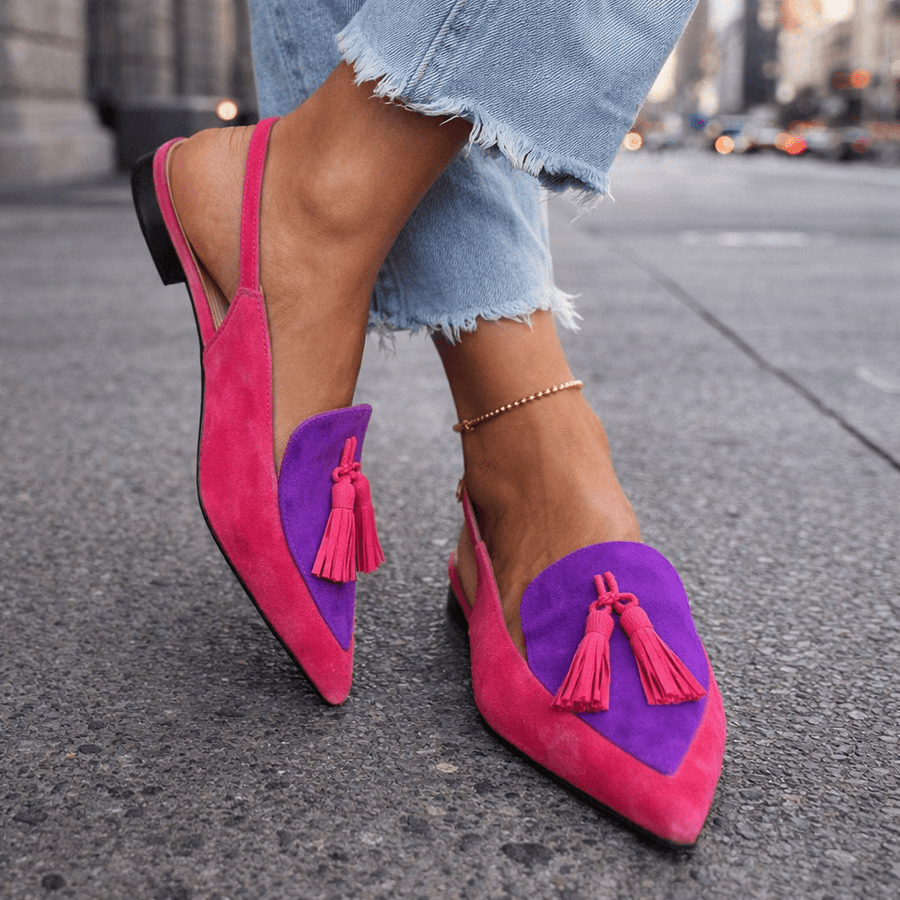 Lorena - Sandali con cinturini e nappine da donna