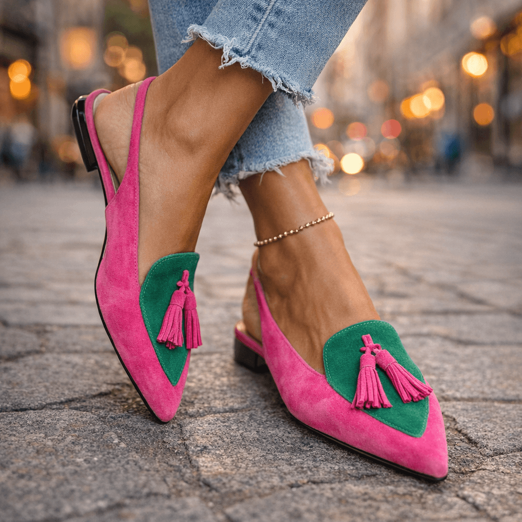 Lorena - Sandali con cinturini e nappine da donna