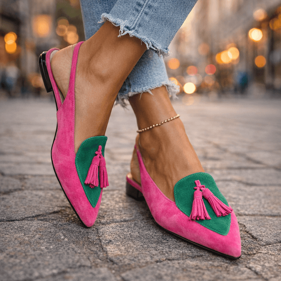 Lorena - Sandali con cinturini e nappine da donna
