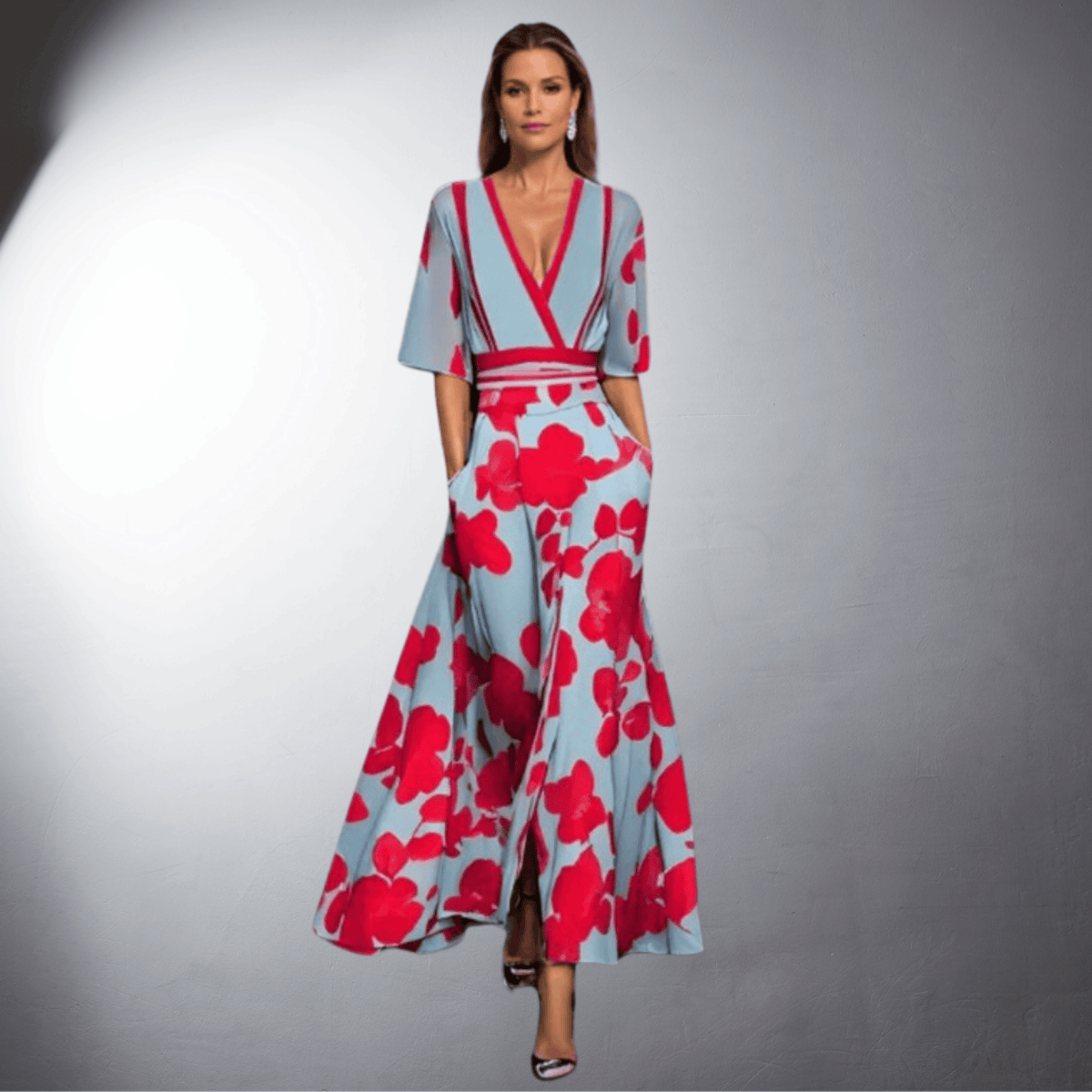 Elise™ | Abito Floreale Elegante con Maniche da Donna