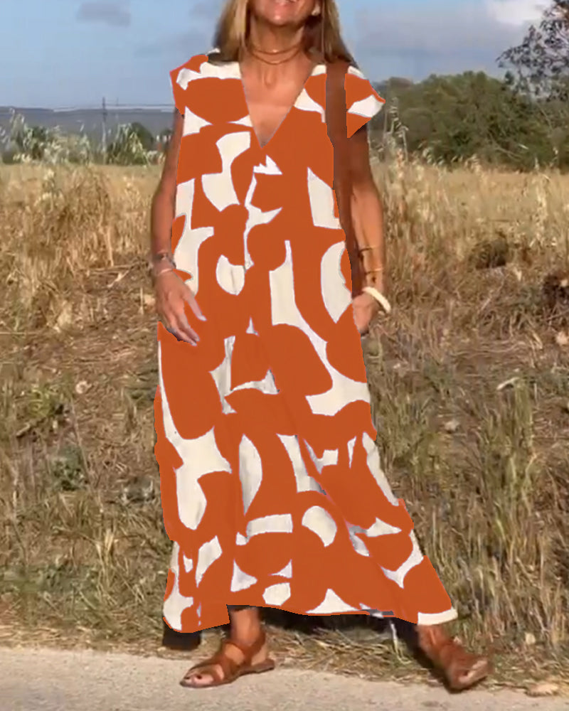 Ellen | Abito stampato con scollo a V per Donna