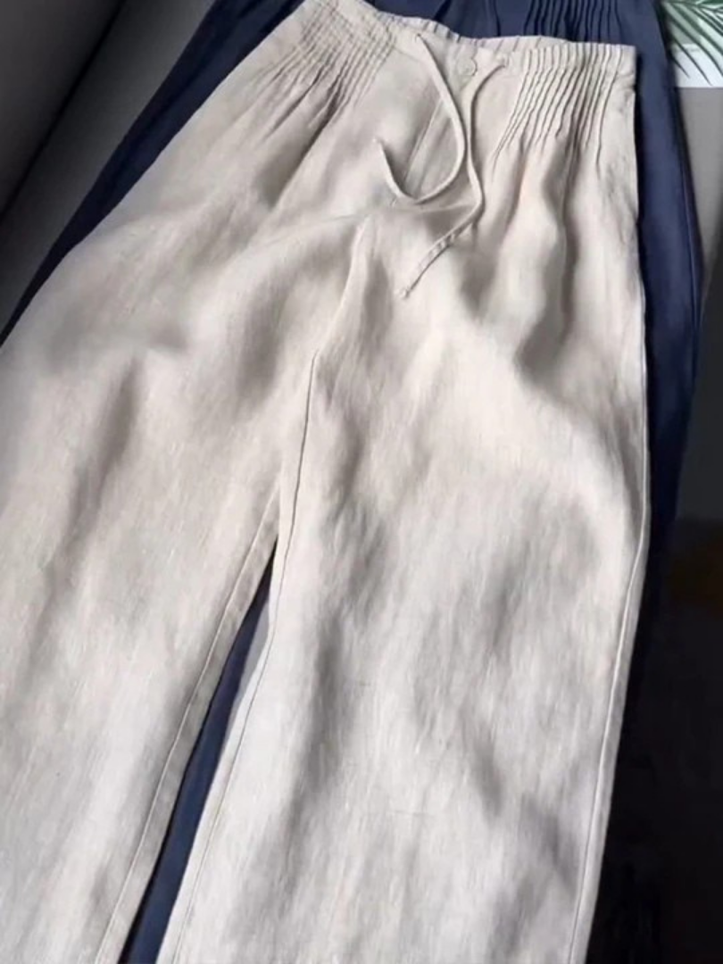 Zofia – Pantaloni in cotone a gamba larga da donna