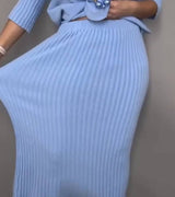 Debora | Set di Maglia con Gonna in Velluto a Coste da Donna