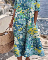 Elena | Vestito midi floreale leggero e fluido per Donna